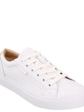 Taos Footwear White Leather Low-Top Sneakers